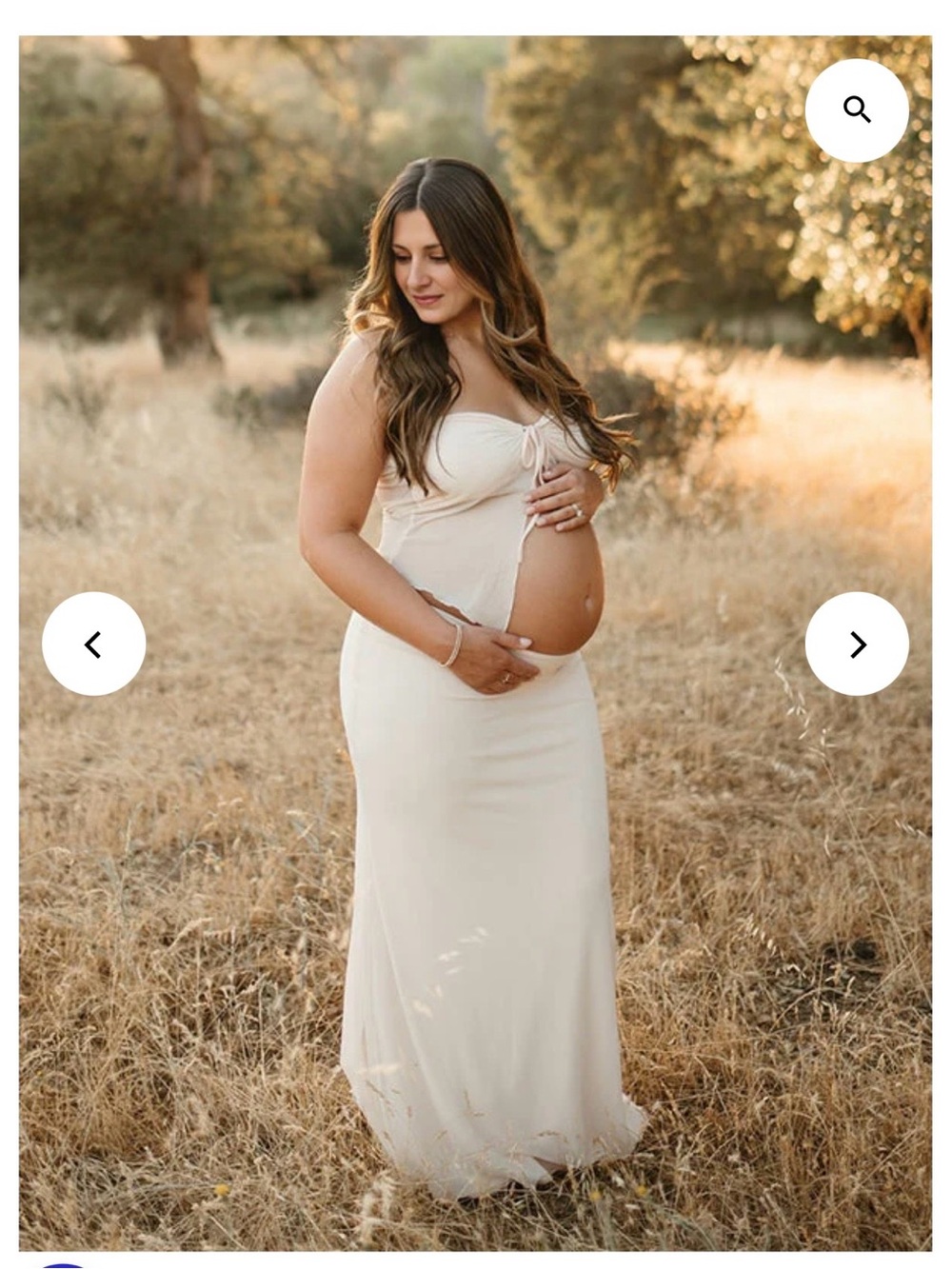 Maternity Maxi Skirt and Top Set in Cream